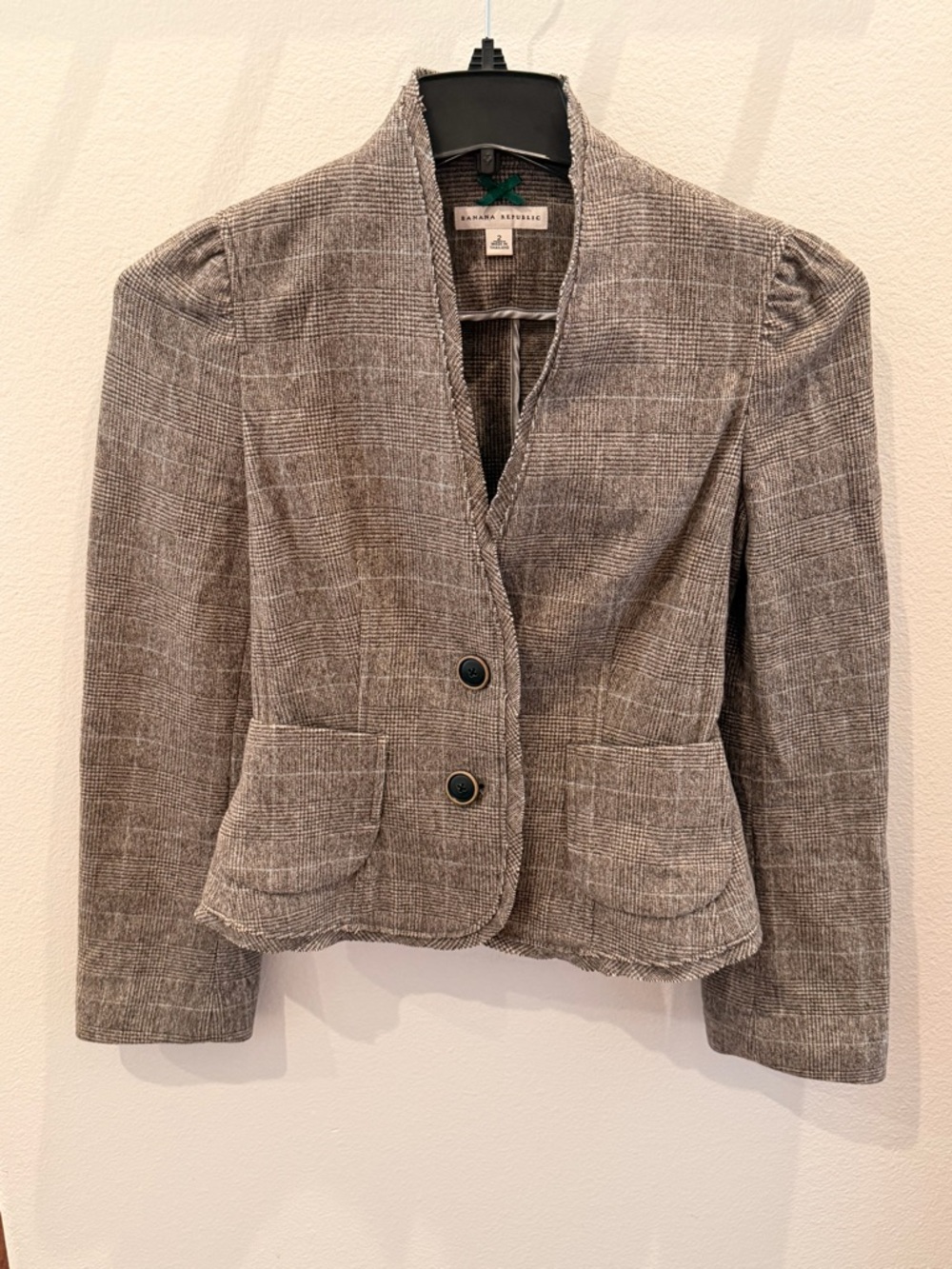 Banana Republic Women's Brown-Gray Tweed Blazer Jacket
